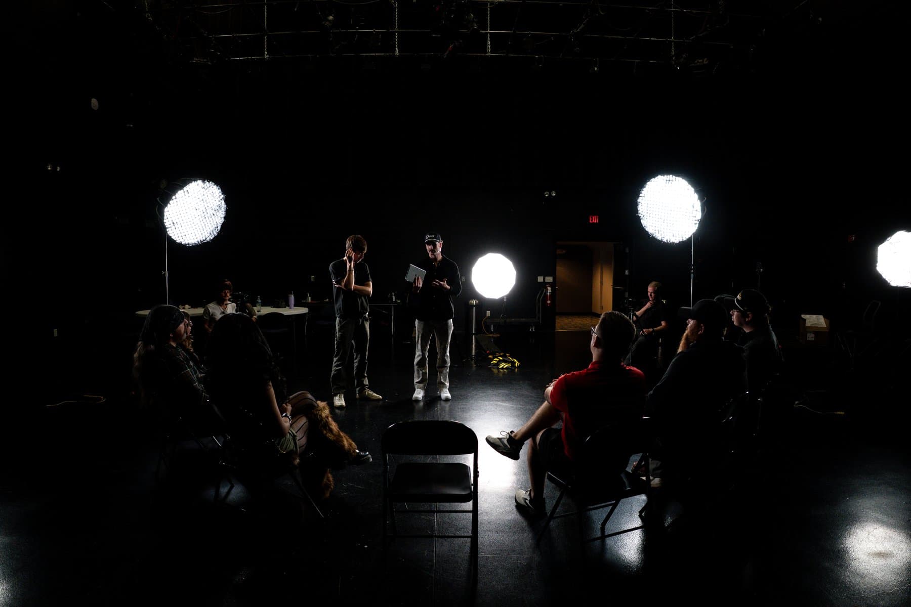 Counterpoint crew operating cameras on both sides of the panel during filming